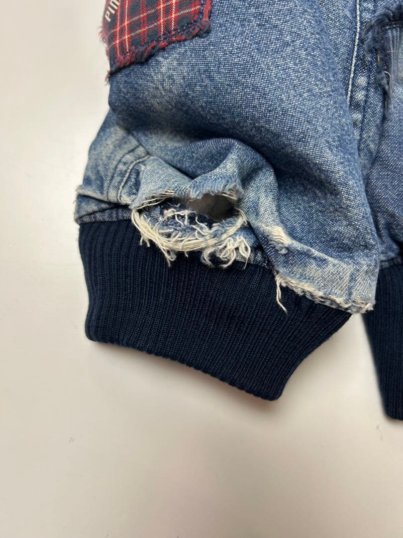 PINK HOUSE パッチワーク　デニムジャケット　MA-1