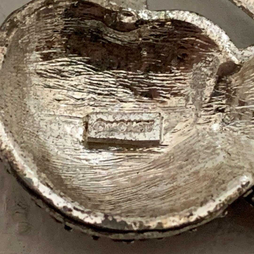 MONET VINTAGE チェリー リーフモチーフ ストーン装飾 ピンブローチ