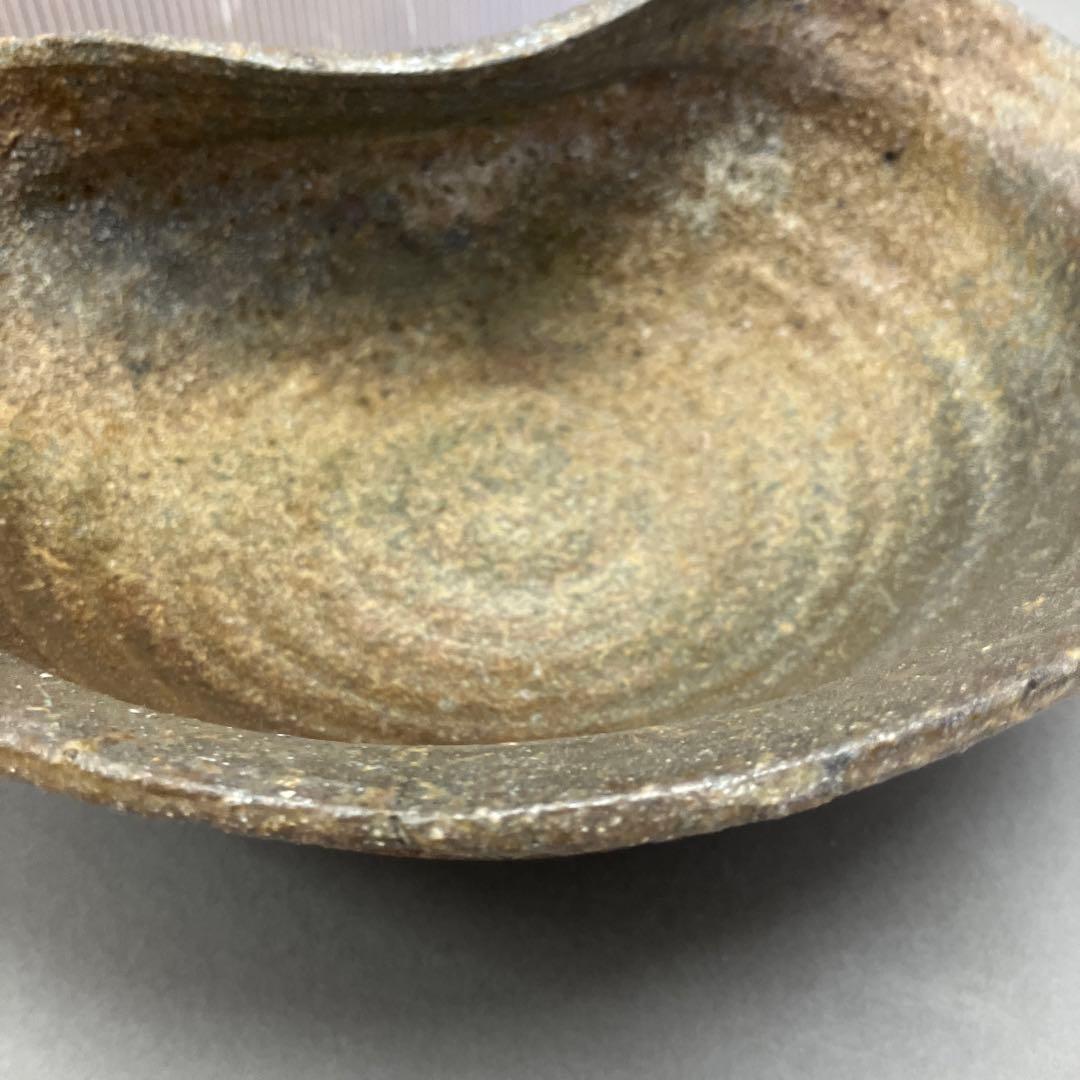 骨董品　茶道具　古常滑焼￼菓子鉢　時代箱　背景キズ　S203HI