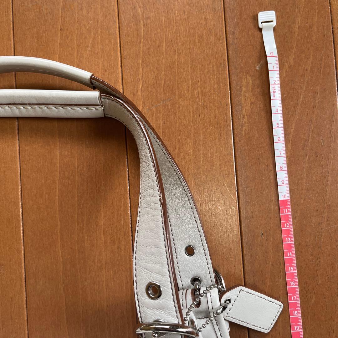 未使用 COACH ホワイトレザー ハンドバッグ コーチ ショルダーバック