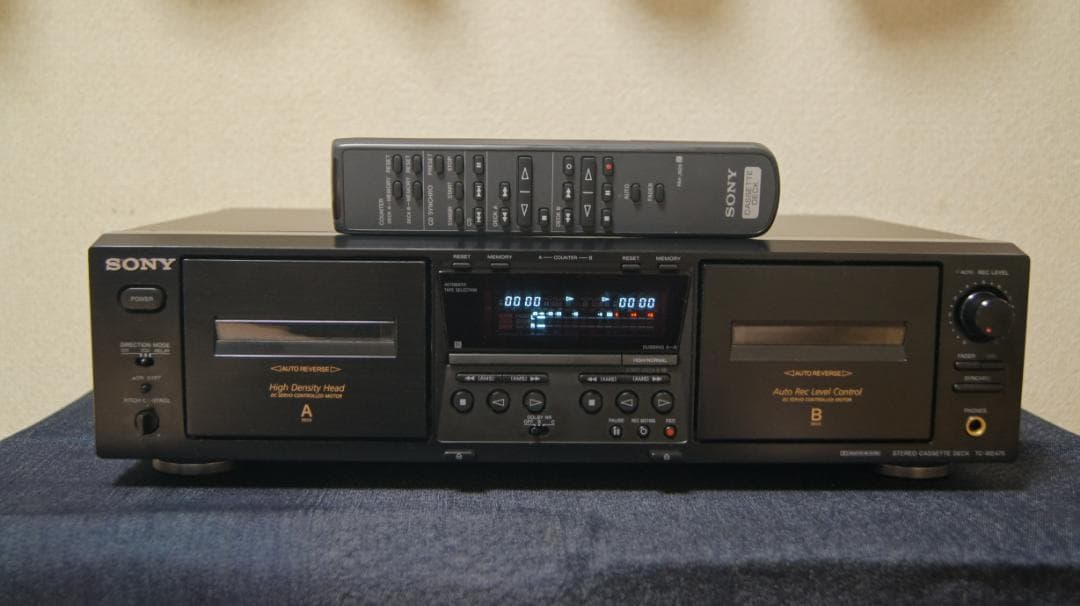 ソニー　カセットデッキ　TC-WE475 リモコン付　整備動作品