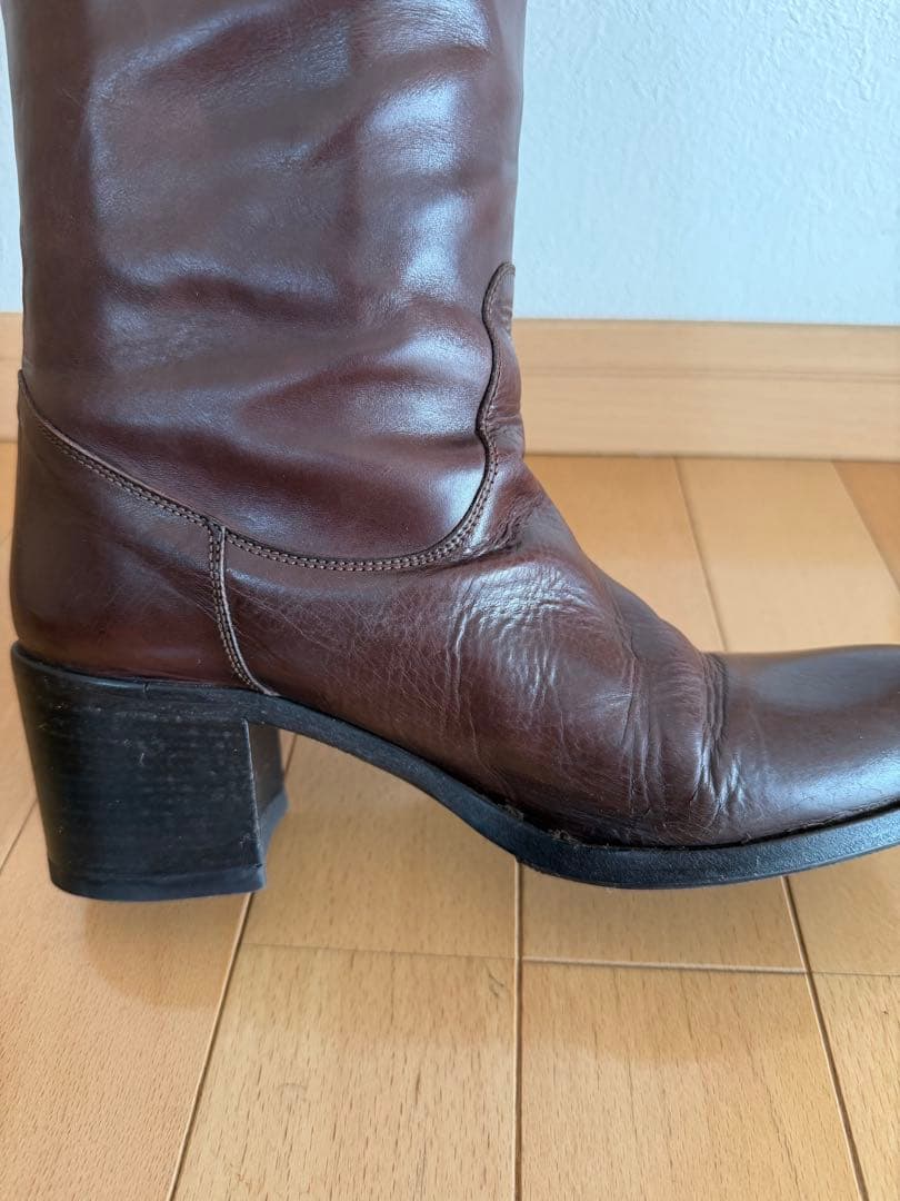 SARTORE サルトル ダークブラウン レザー ロングブーツ 38