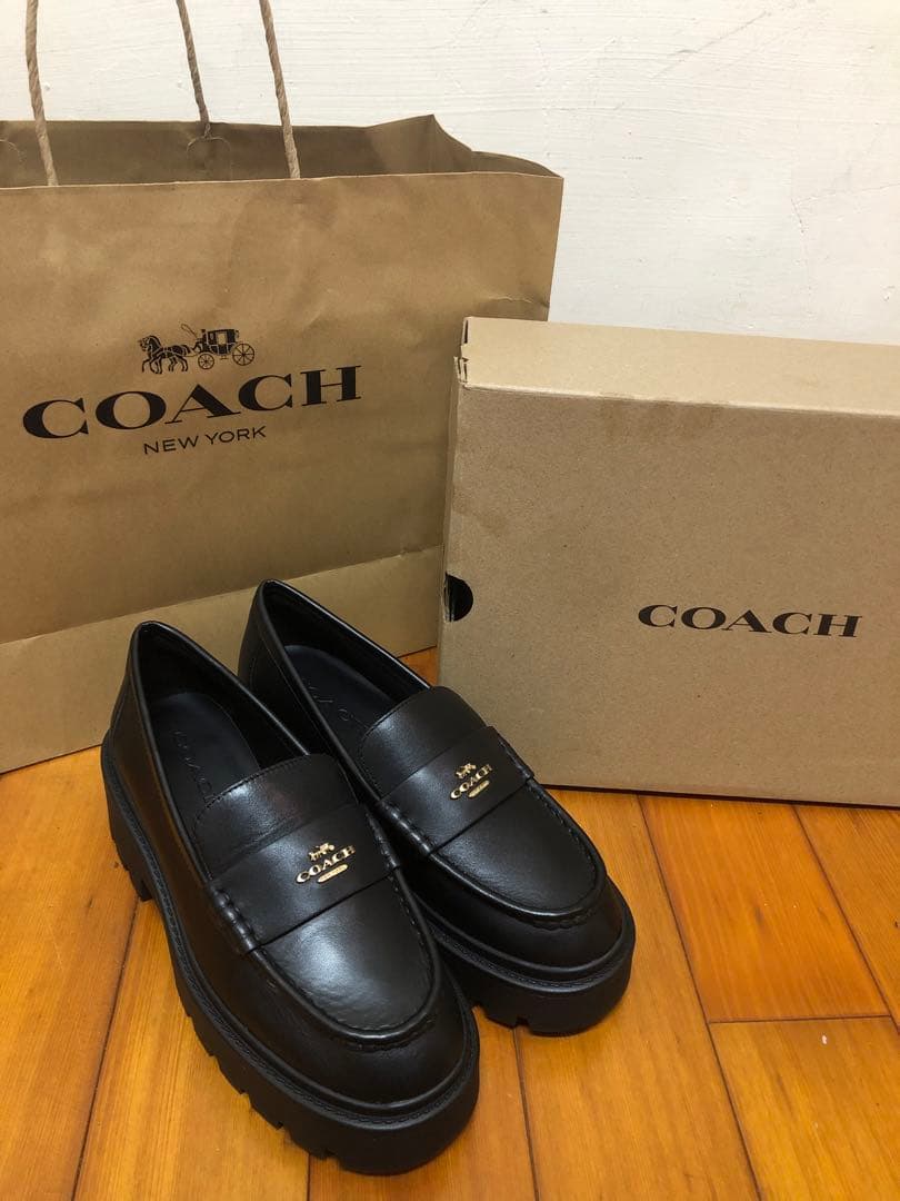 COACH ルーシー レザー ローファー 7C 38cm