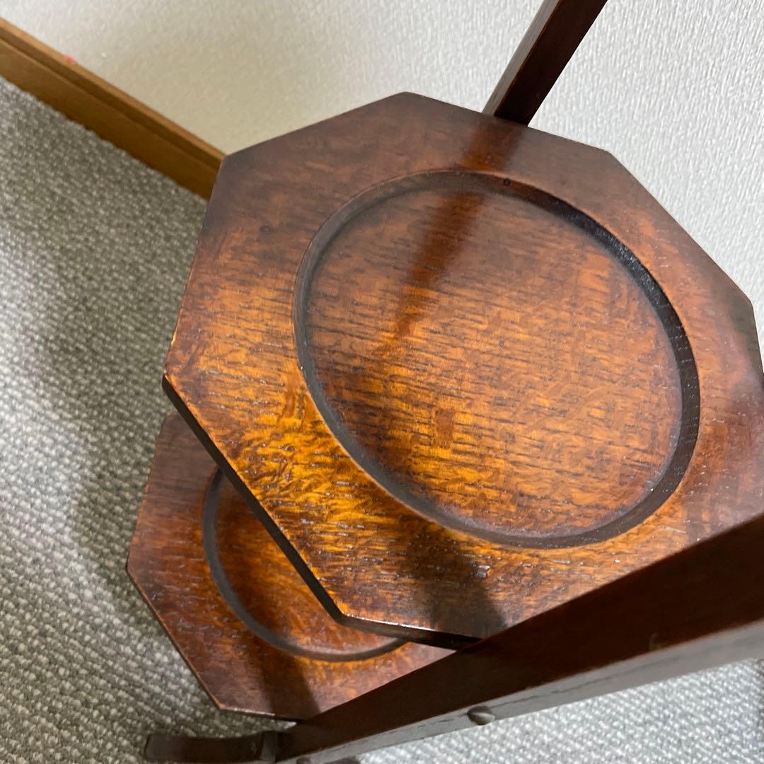 1／27まで発送停止。 木製 3段 ケーキスタンド 八角形　アンティーク