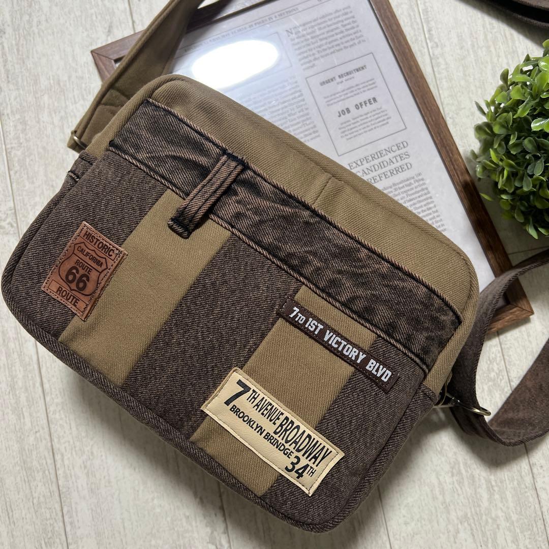 じいちゃん　ショルダーバッグ　デニムリメイク　ハンドメイド