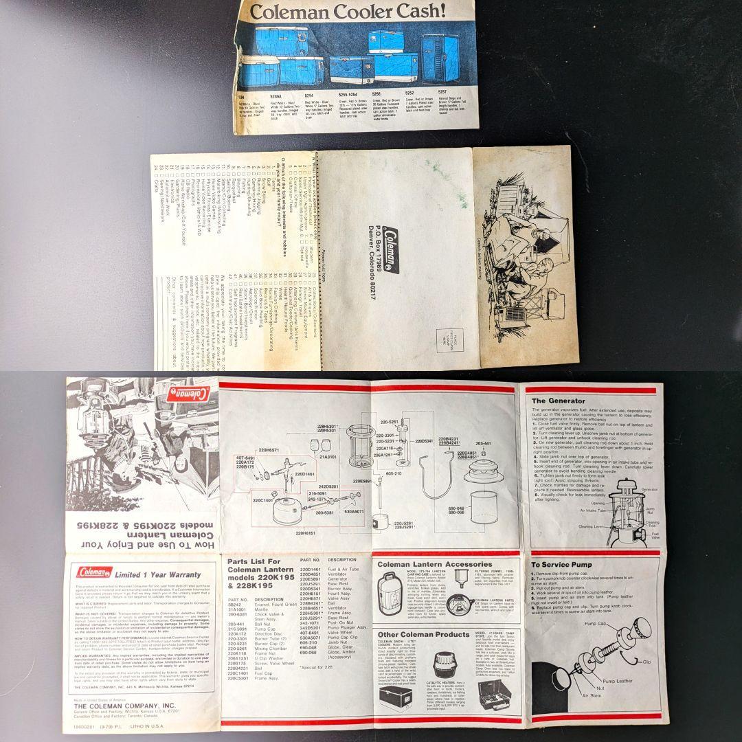 45年前でも美品★1980年4月製コールマン220K195★箱・取説付き