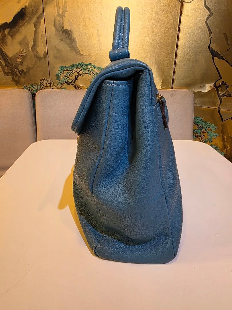 大峽製鞄　レイロウ　レザー　ビジネスバッグ　ブルー