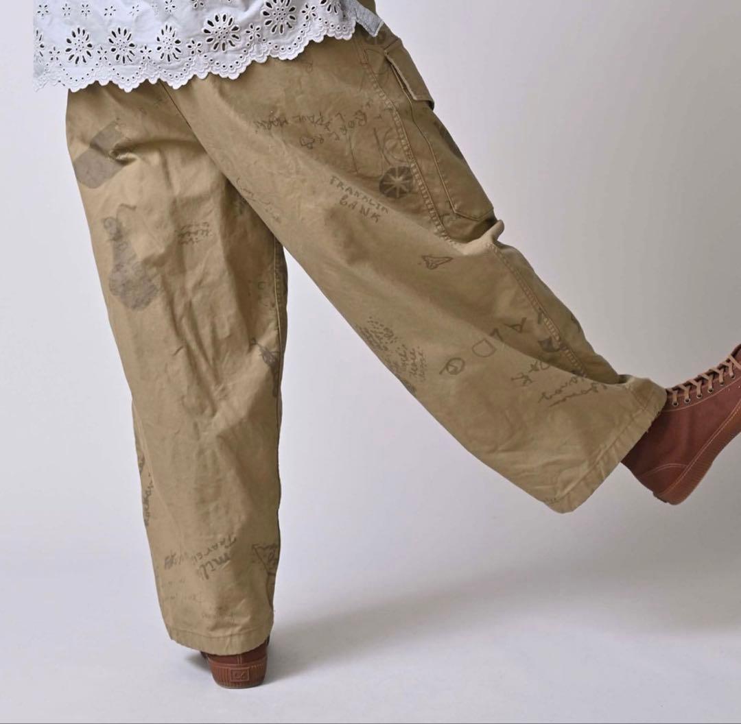 45R45rpm ダック落書きプリントの908 　テントパンツ