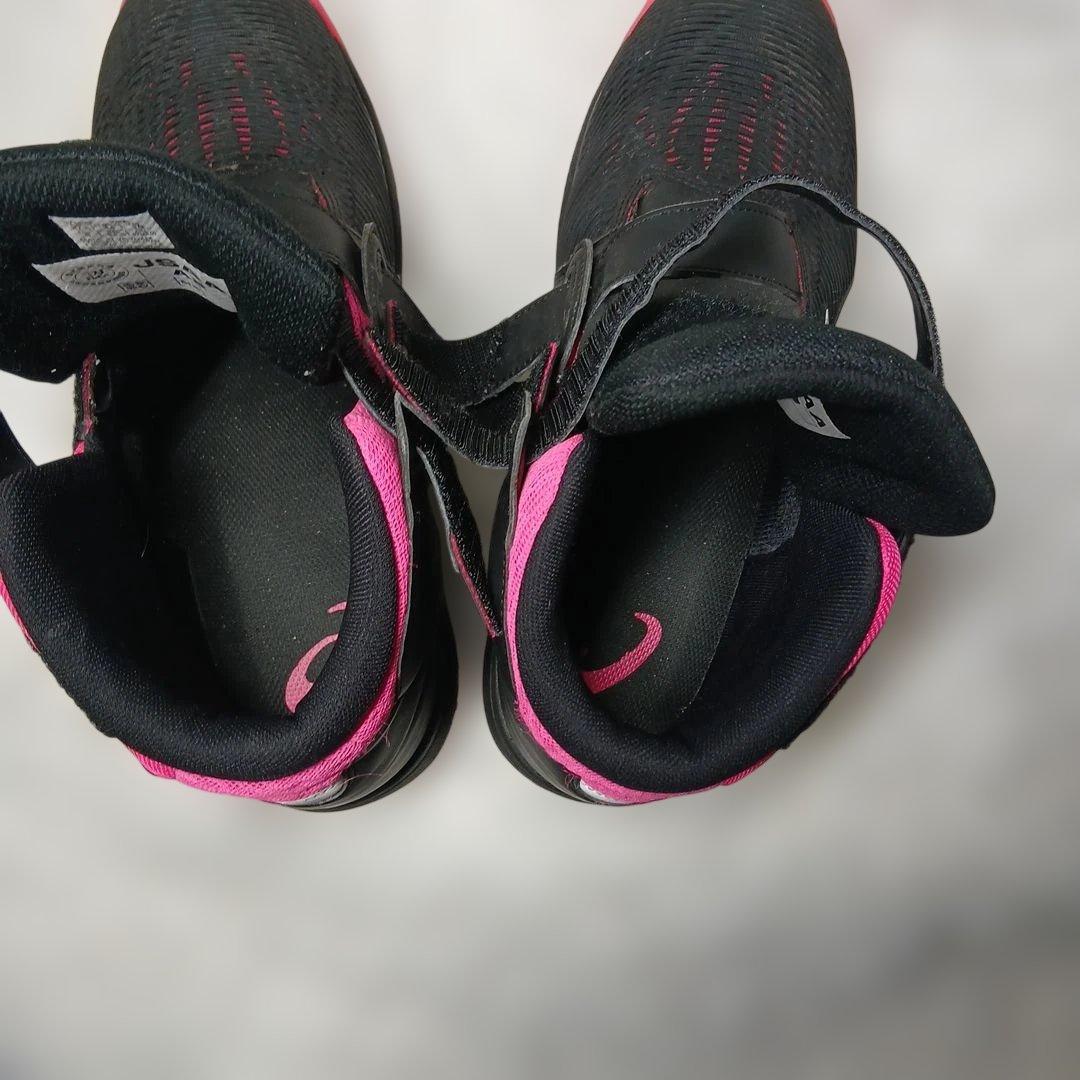 asics ブラック/ピンク ハイカット安全靴
