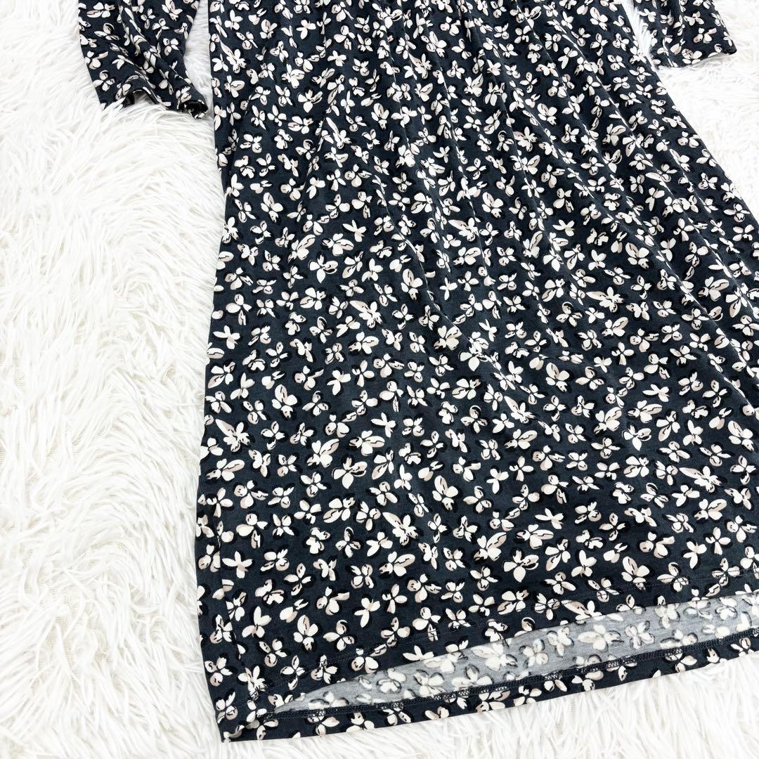 美品　マックスマーラ　カシュクールワンピース　ロング丈　花柄　総柄　シルク　L