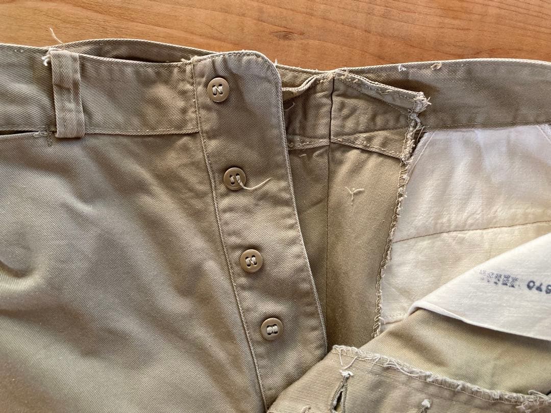 オリジナル☆m-45❗️usarmy chinoチノパン.ボタンフライ.フラップ付