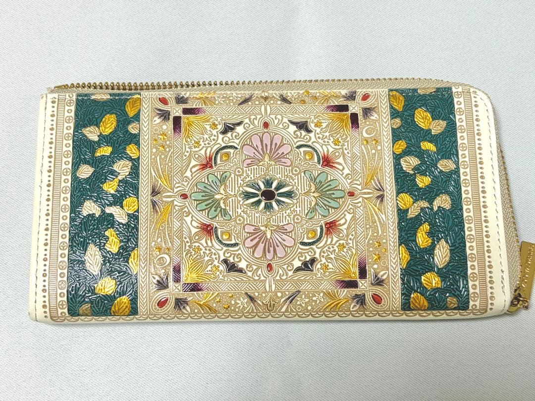 文庫屋大関　L字ファスナーの長財布　黄金のタピ