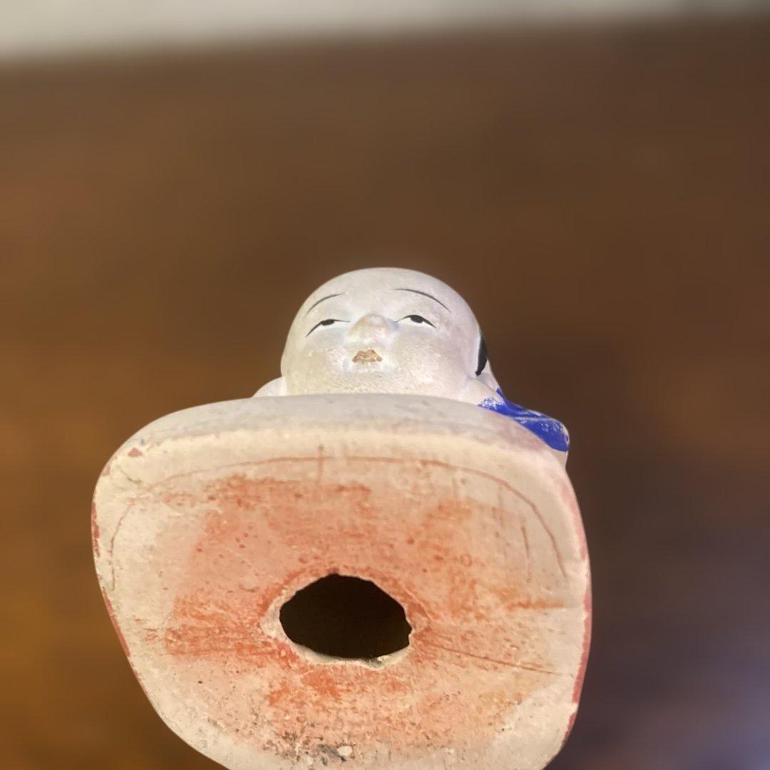 西郷どん似のジャンボ福助(当時物) ＆　可愛らしいミニ福助の2点セットです。