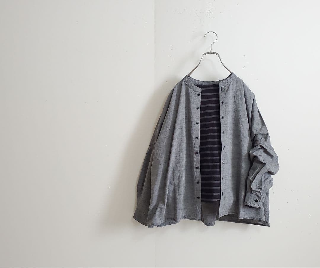 新品✨ナチュラルランドリー コードシャンブレー ランドスケープシャツ