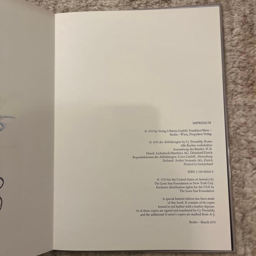 【希少1979年発行】　Cy Twombly 作品集