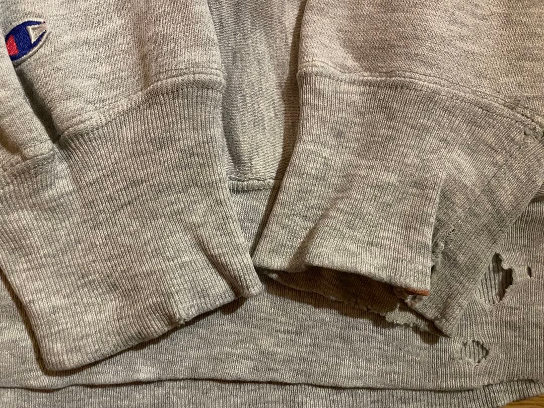 h*y様 チャンピオン 80sリバースウィーブ　NAVY 染み込みプリント Lサ