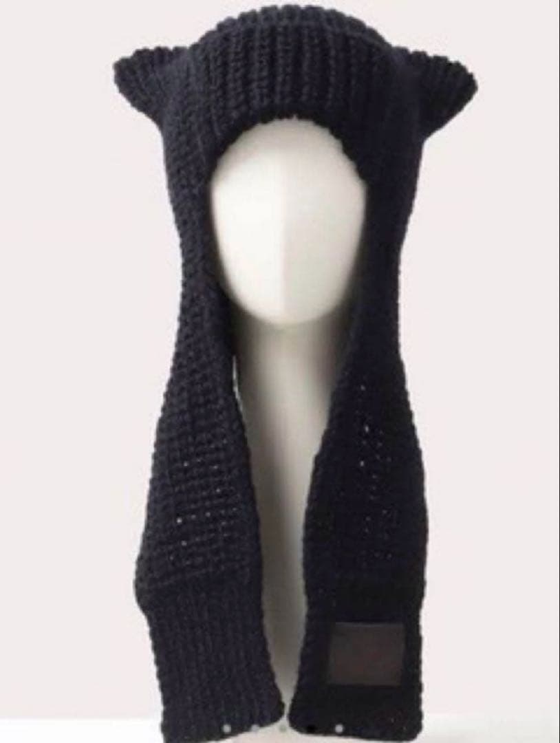 Viviennewestwood キャットイヤーフラップニット 帽 猫耳ニット帽