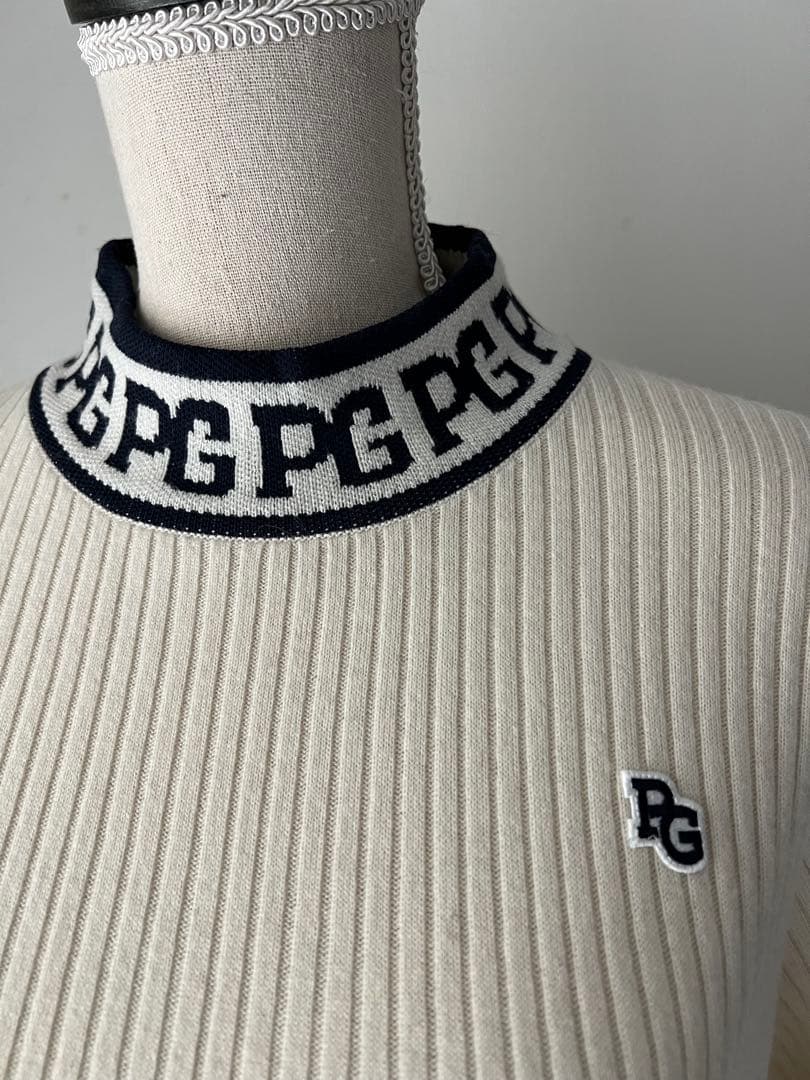 パーリーゲイツ　ウールカシミアホワイトロゴセーター