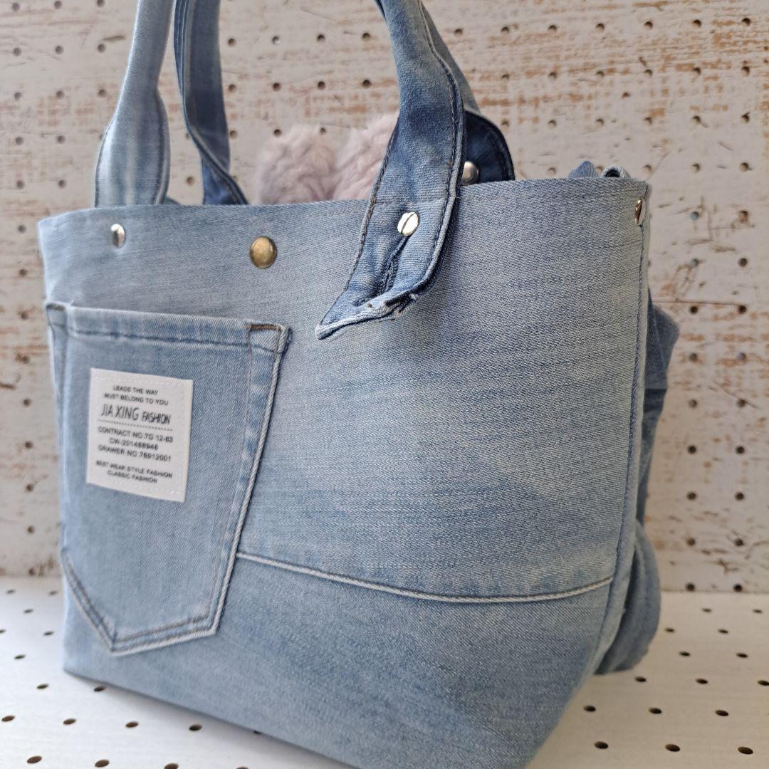 れ*ゃ様 コヤンイサムチョン　ルミ　デニムリメイクトートバッグ&ポーチ