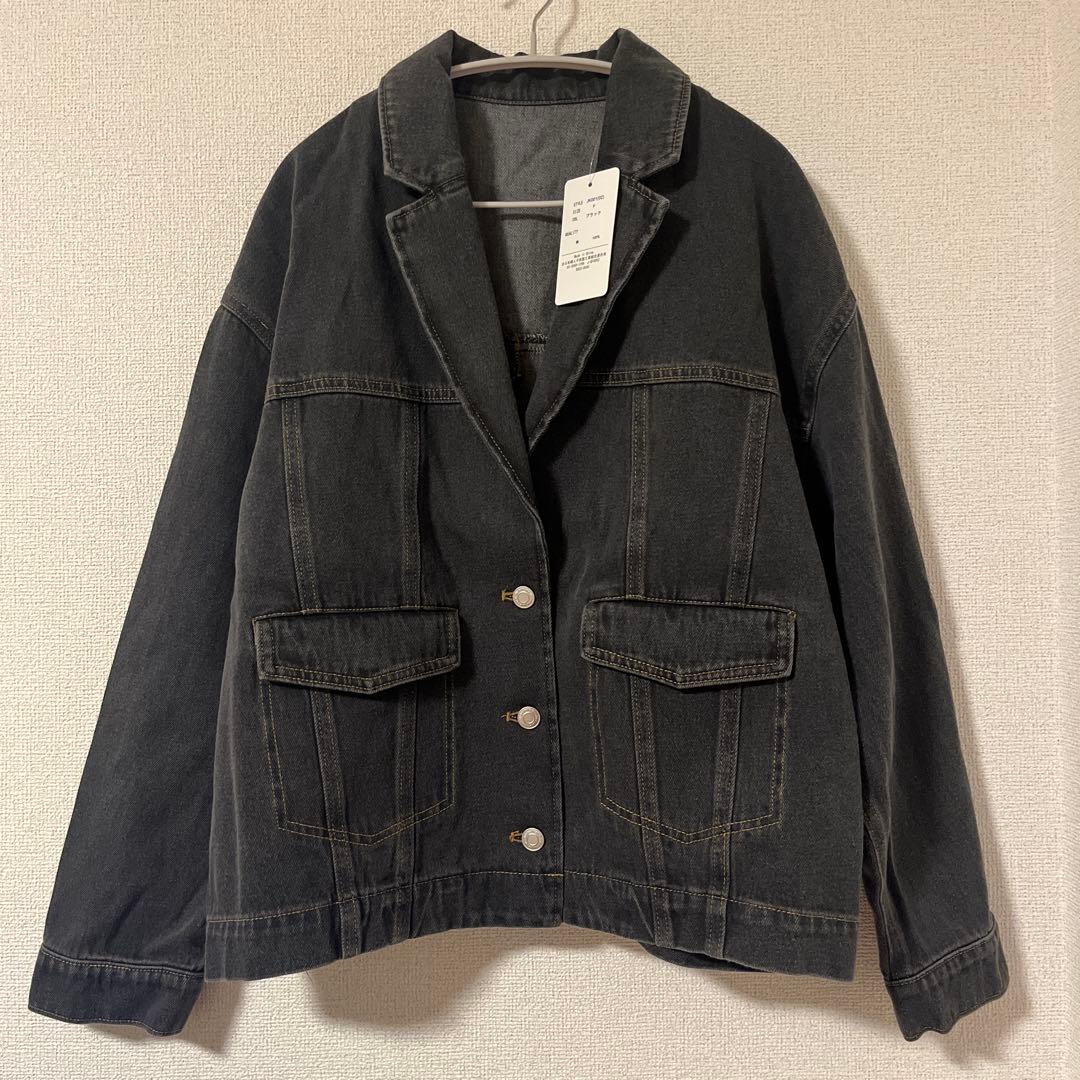 あ*。様 MI AND MOU （ミアモ）テーラードデニムジャケット（ブラック）