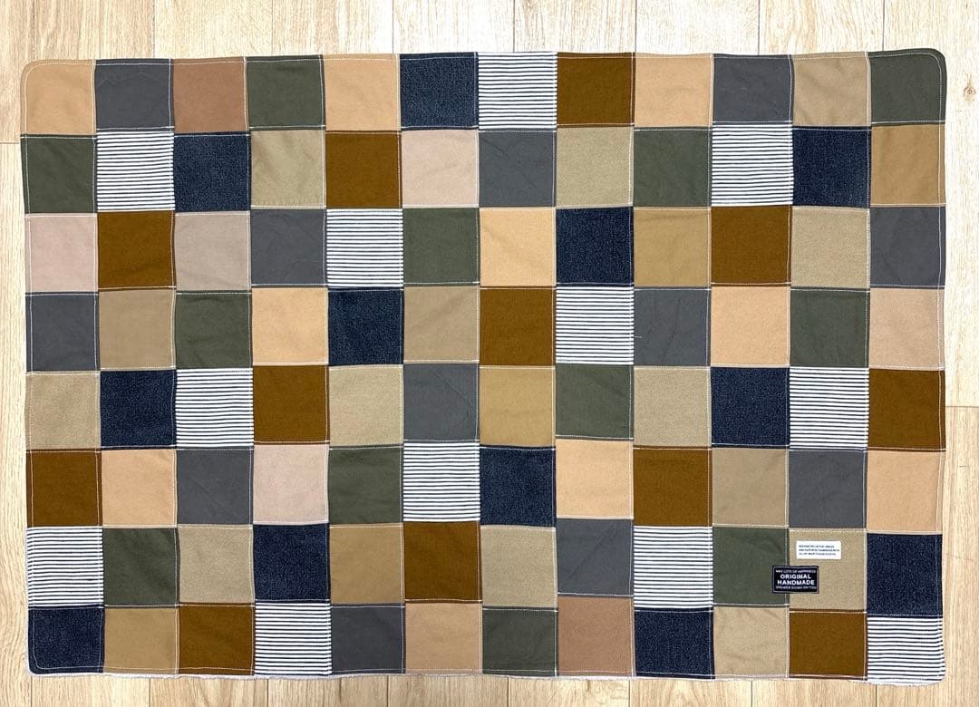 デニムリメイクマフラー　❤️ファー　パッチワーク　♥︎男前