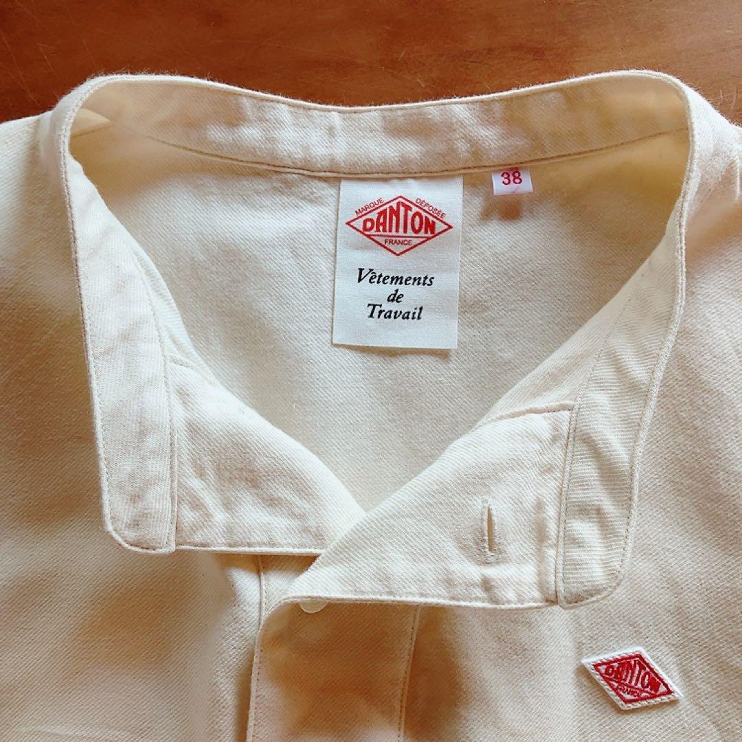 ダントン ヘンリーネックプルオーバーシャツ38アイボリー