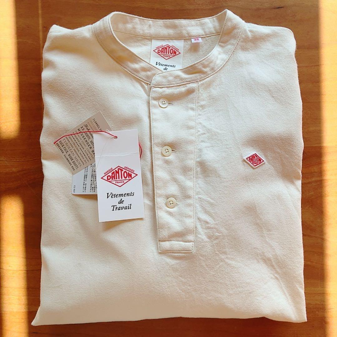 ダントン ヘンリーネックプルオーバーシャツ38アイボリー