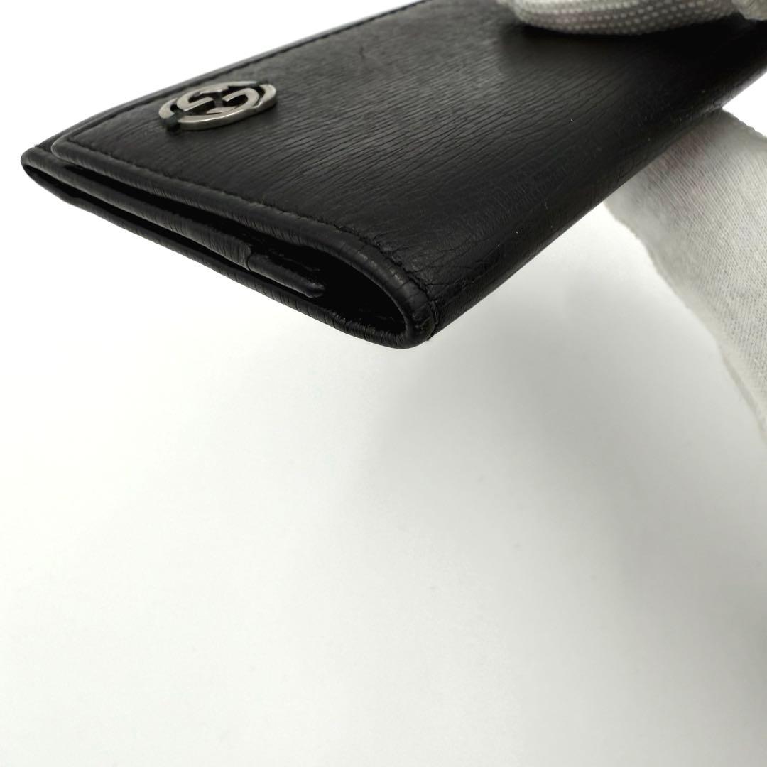 グッチ インターロッキングG カードケース 名刺入れ レザー ブラック