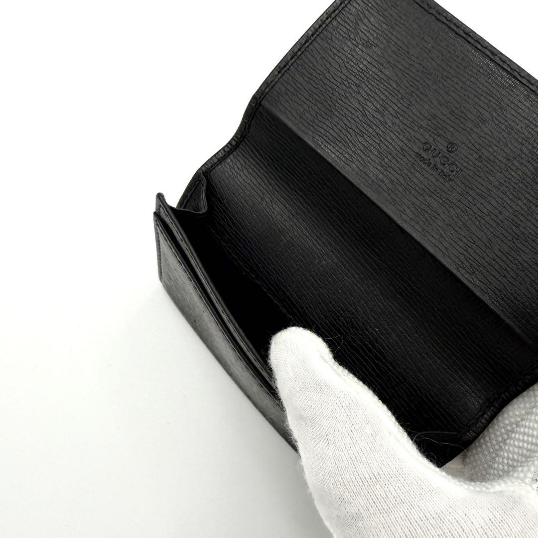 グッチ インターロッキングG カードケース 名刺入れ レザー ブラック