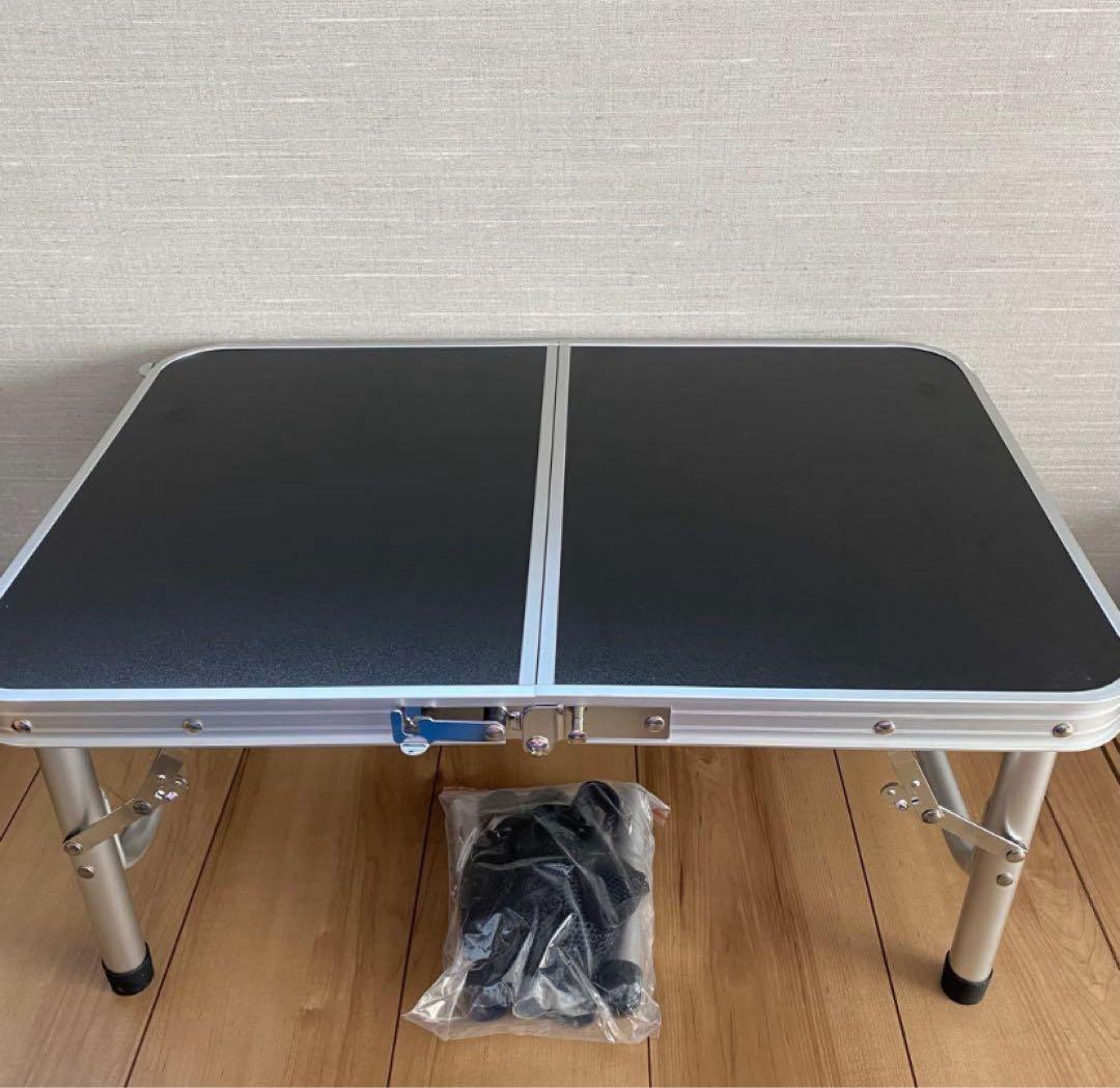 ２個セット　テーブル　折りたたみ　アウトドア　収納　ブラック　キャンプテーブル