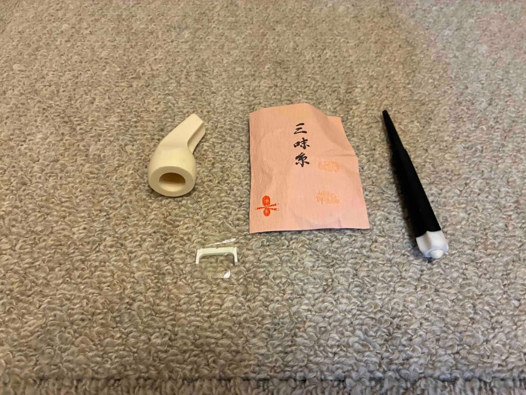 三線　沖縄　プリント人工皮　蛇味線　三味線　和楽器　爪、布他予備パーツ付属