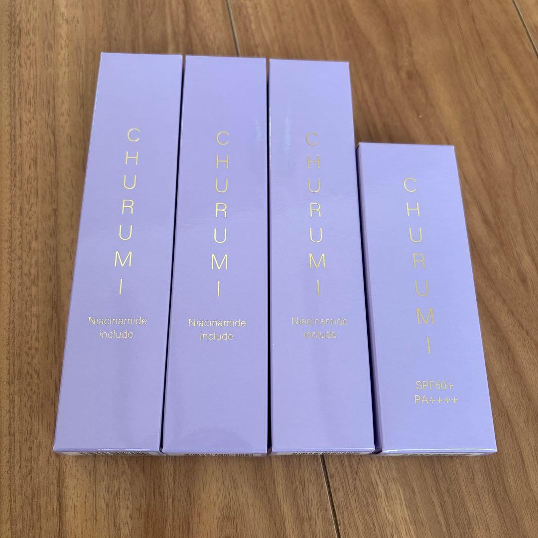 CHURUMI ナイアシンアミド配合の薬用クリーム3本とファンデーションのセット