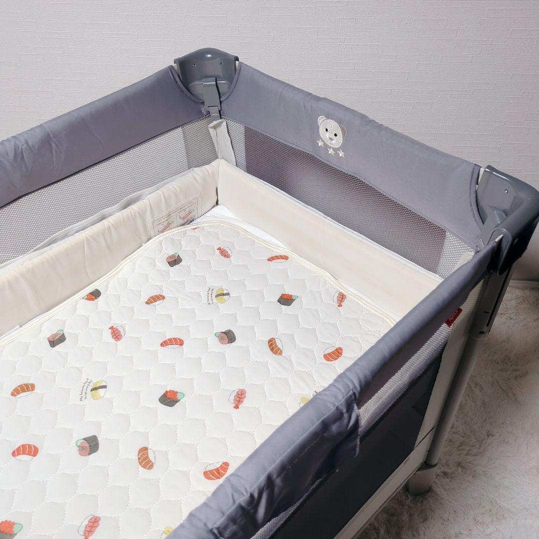 アップリカ ココネルエアーAB ベビーベッド グレーベアー