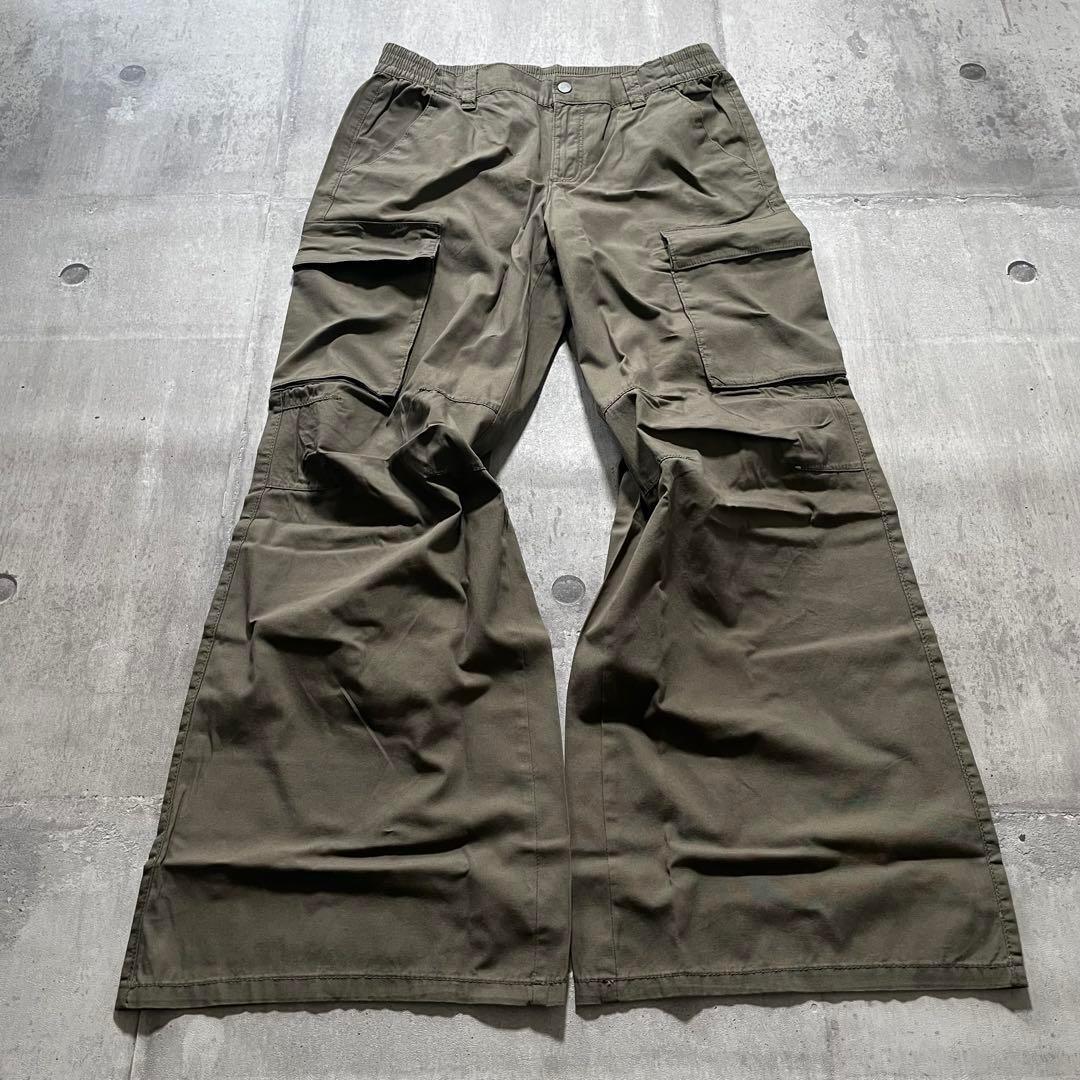 パンツ y2k grunge flare cargo pants archive