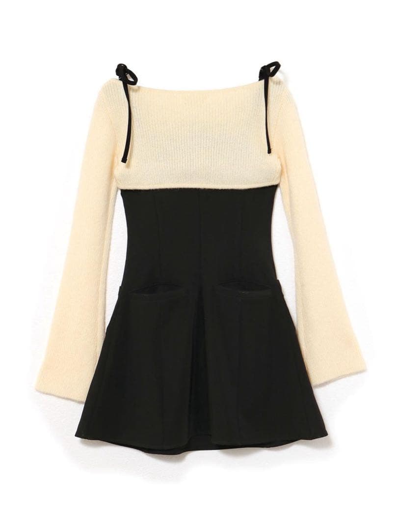 ワンピース andmary Lamia knit set mini dress