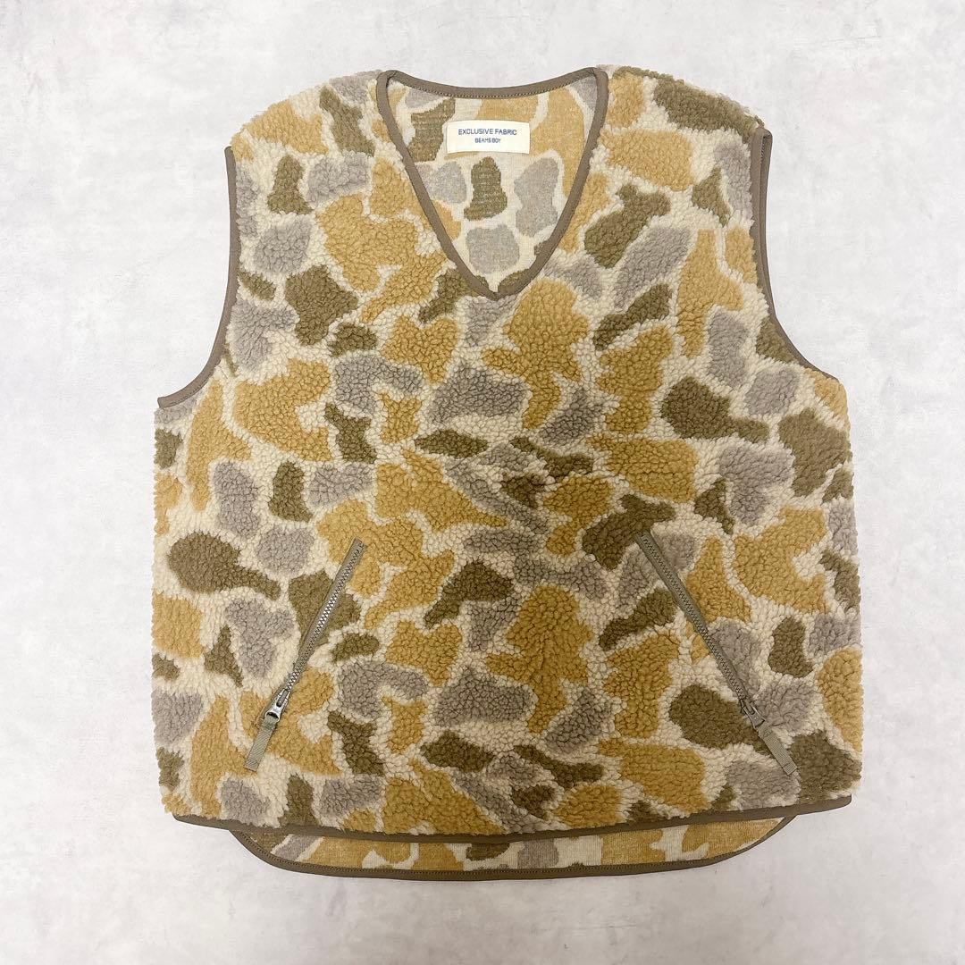 新品◇ BEAMSBOY◇ジャガード ボア プルオーバー◇BEIGE