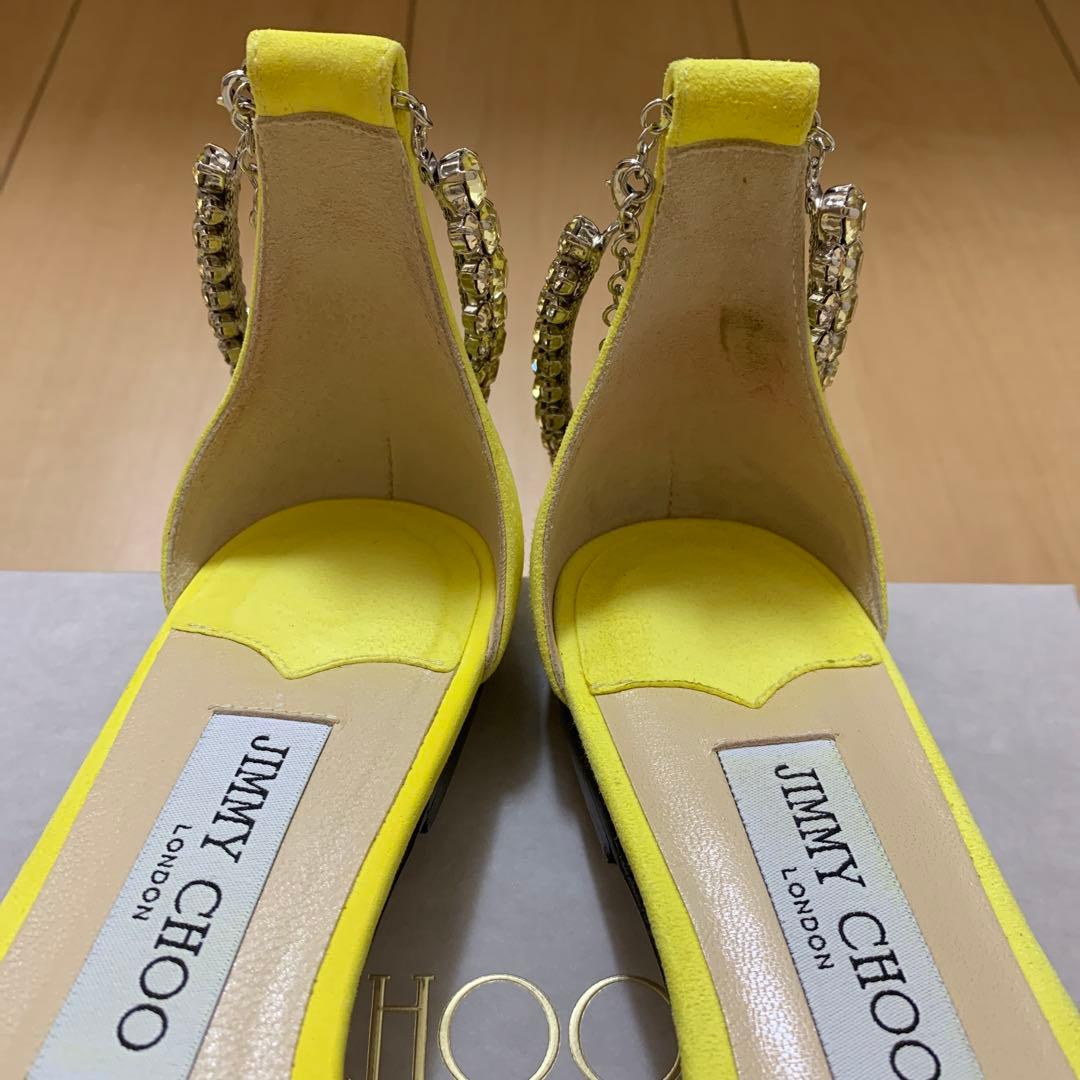 ジミーチュウ サンダル 靴 シューズ スエード イエロー ビジュー