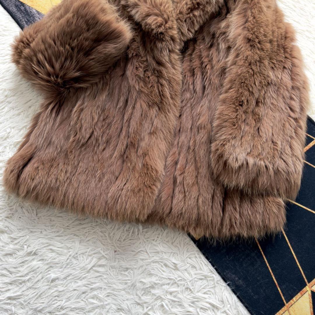 肉厚◎/総丈84 染め/カラー フォックス ファーコート 毛皮 XL 狐 エンバ