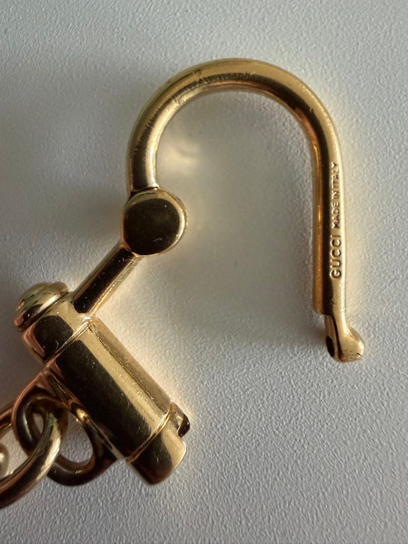 希少 OLD GUCCI シェーヌダンクル キーチェーン ゴールド
