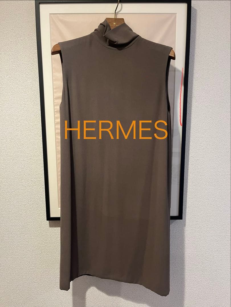 【HERMES/エルメス】ノースリーブ　ワンピース　結婚式　ドレス