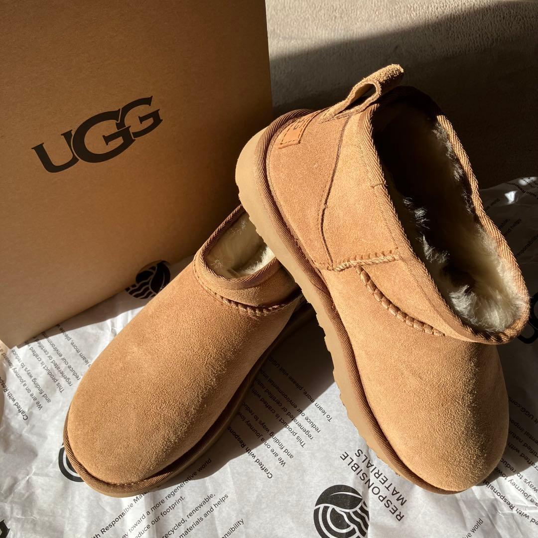 【新品未使用】UGG 定番 クラシックウルトラ ミニ ブーツ もこもこ ムートン