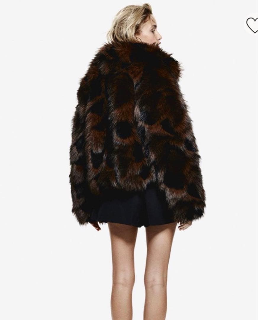  フラッフィジャケット　ダークブラウン　パターン　S