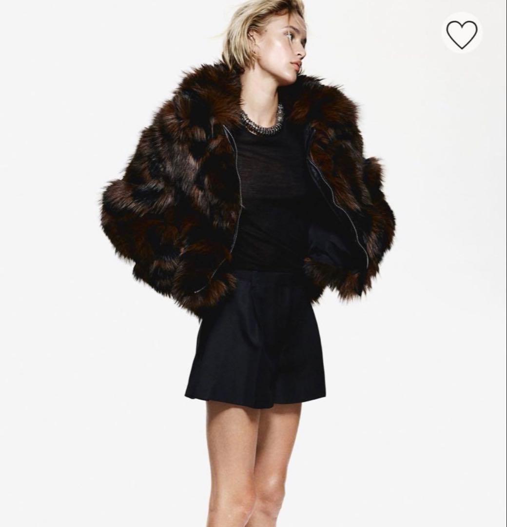  フラッフィジャケット　ダークブラウン　パターン　S