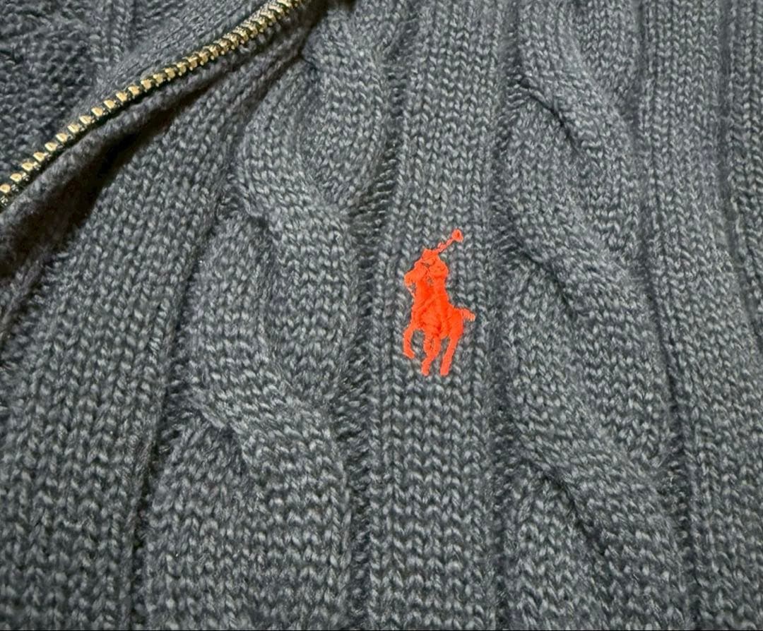 【極美品】POLO RALPH LAUREN ケーブルニット　ネイビー　洗える