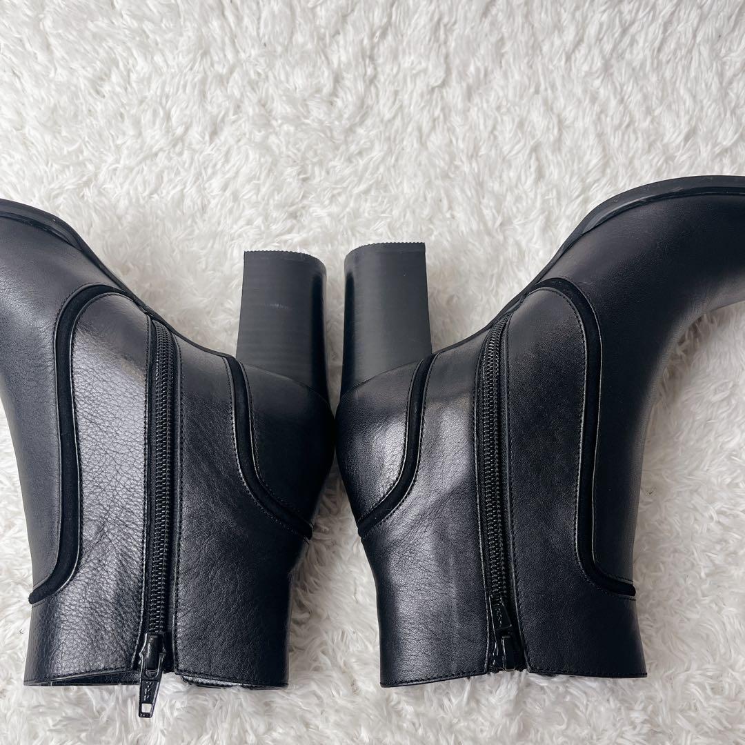 ✨未使用級✨ ダイアナ サイドジップ ショートブーツ レザー ブラック 黒