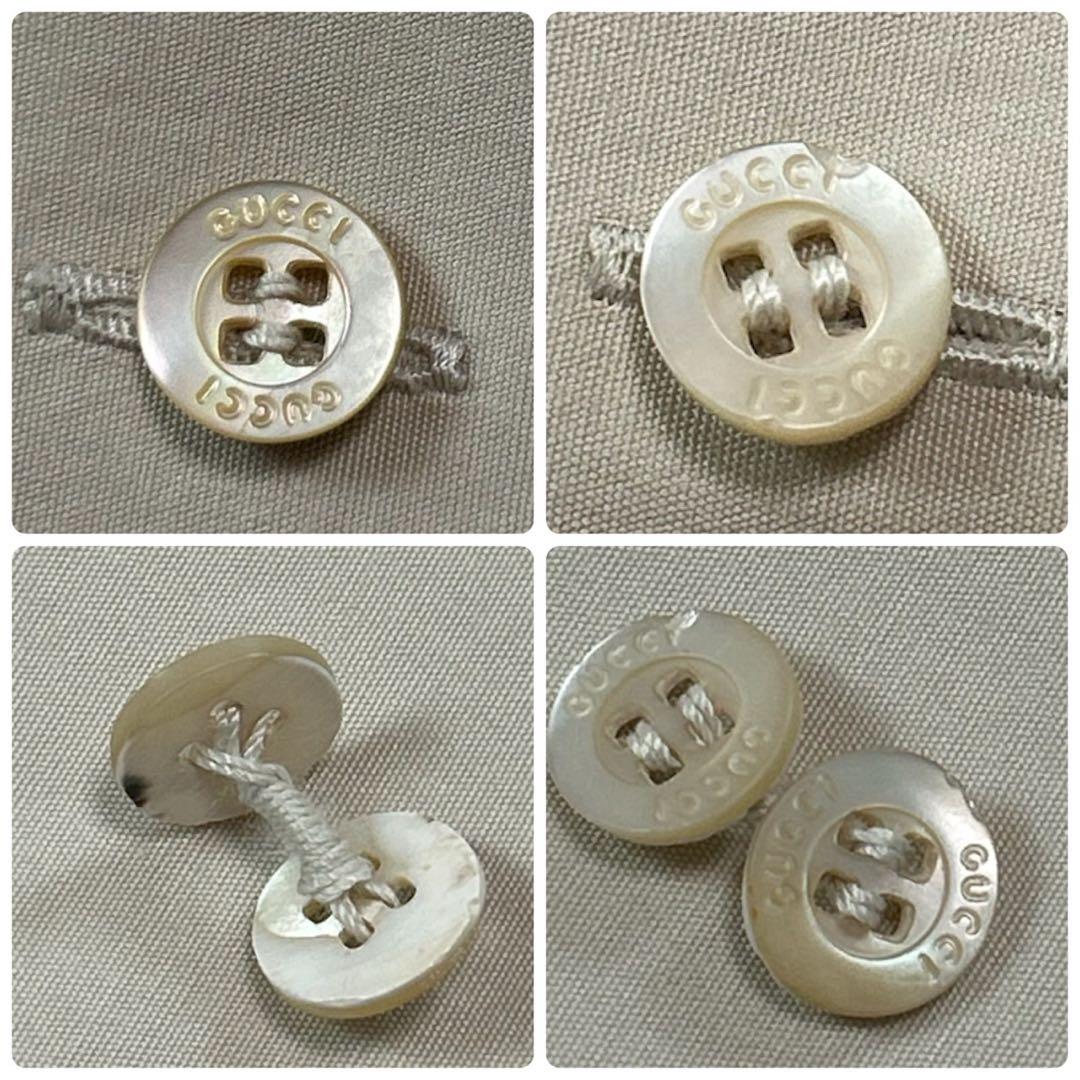 J908 新品未使用 M グッチ イタリア製 長袖 シャツ ベージュ レディース