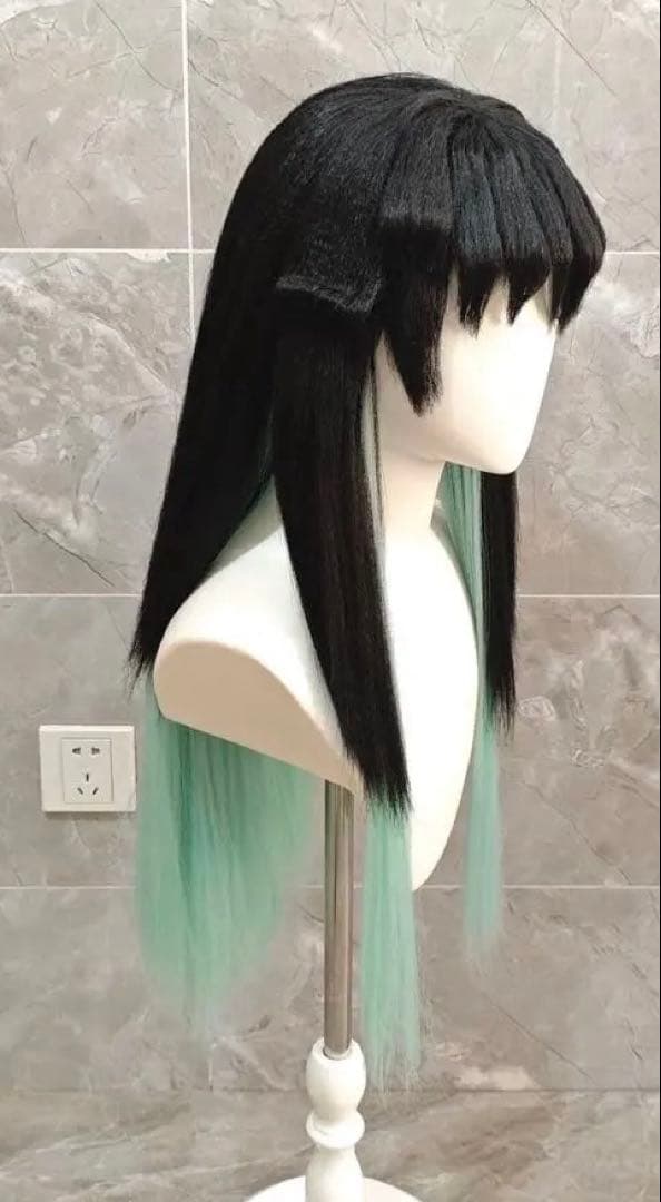 時透無一郎 鬼滅の刃 セット済み ウィッグ コスプレ マネキンヘッド付 霞柱