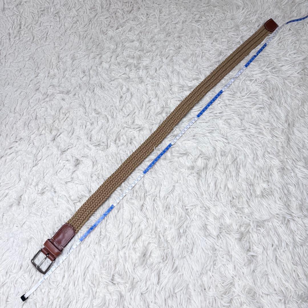 【極上級】ロロピアーナ イタリア製 メッシュ レザー ベルト ブラウン