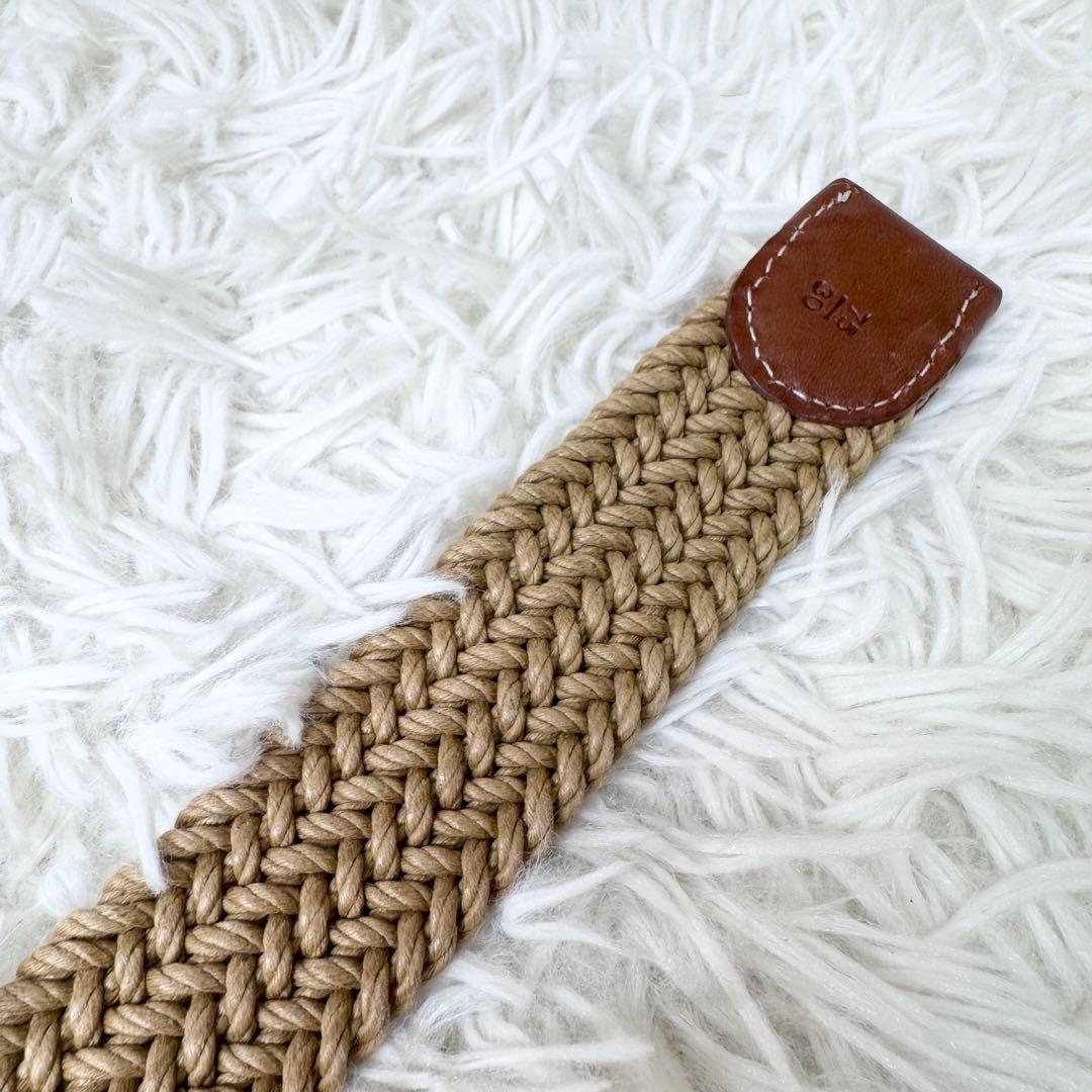 【極上級】ロロピアーナ イタリア製 メッシュ レザー ベルト ブラウン