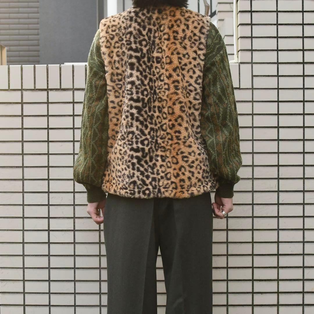 古着 レオパード柄 フェイクファー ファーベスト ベスト ヒョウ柄